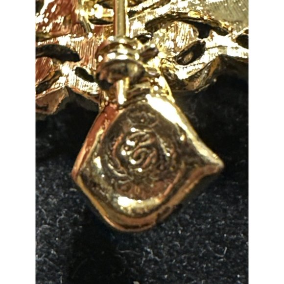 Vintage Premier Designs Christmas Tree Brooch Pin Gold Toned  Rhinestones - Picture 4 of 6